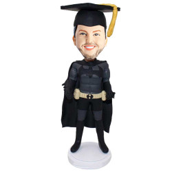 superhero batman with graduation cap custom figure bobblehead