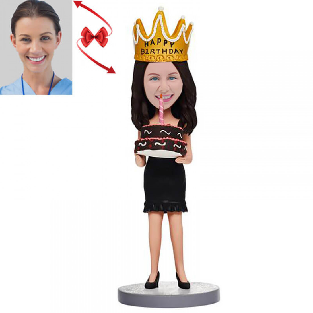 Custom Bobblehead Statue - Personalized Cake Topper Or Gift, Handcrafted & Lifelike (6-9 Inches Tall)