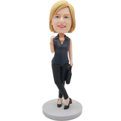 capable office lady boss gift custom figure bobblehead