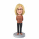 casual lady in orange sweater custom figure bobblehead casual lady in orange sweater custom figure bobblehead