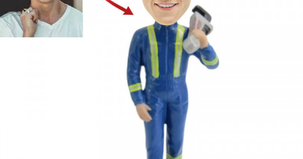 Construction Worker Bobblehead - Builder Tradesman Gift