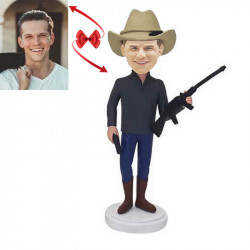 cowboy holding a gun custom bobblehead