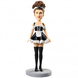 humorous cute maid outfit with long stockings custom figure bobblehead