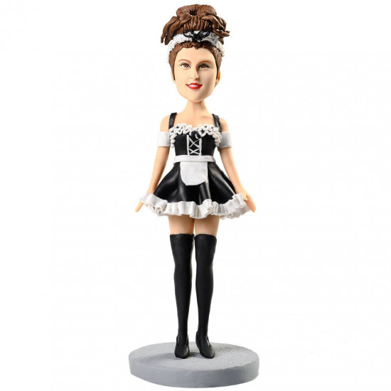 humorous cute maid outfit with long stockings custom figure bobblehead humorous cute maid outfit with long stockings custom figure bobblehead