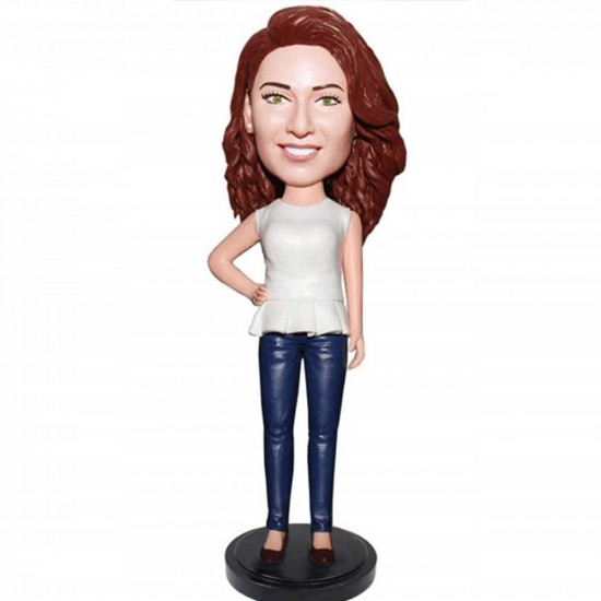 fashion lady with one hand on hips custom figure bobblehead fashion lady with one hand on hips custom figure bobblehead