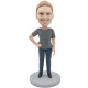 female in grey t-shirt and one hand on hip custom figure bobbleheads female in grey t-shirt and one hand on hip custom figure bobbleheads
