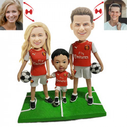 football family of three custom bobblehead
