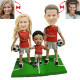 football family of three custom bobblehead football family of three custom bobblehead