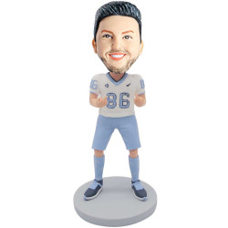 male athlete in professional sportswear with number 86 custom figure bobbleheads