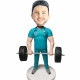 male doctor with a barbell custom figure bobbleheads
