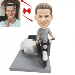 motorcycle with sidecar custom bobblehead