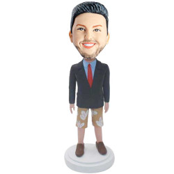 office male in suit and shorts custom figure bobblehead
