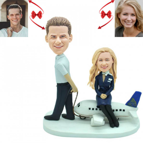 pilots and stewardess wedding cake custom bobblehead