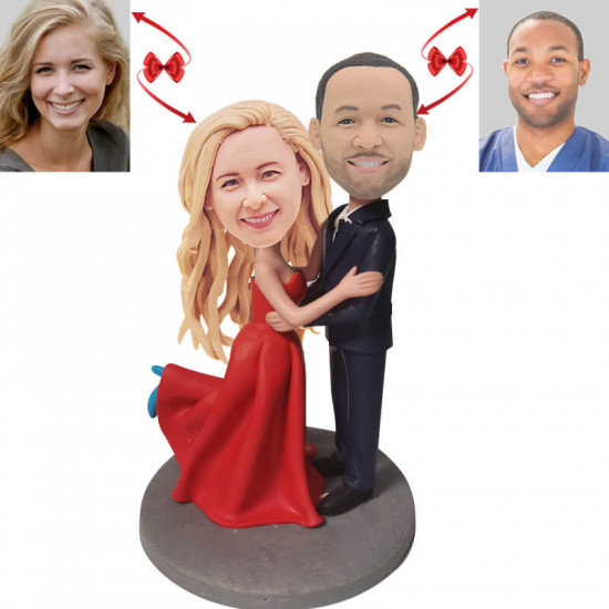 red dress wedding custom bobblehead red dress wedding custom bobblehead