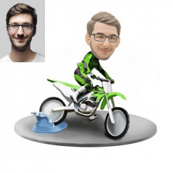 riding a motorcycle custom bobblehead