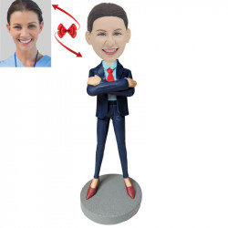 woman in formal office suit custom bobblehead